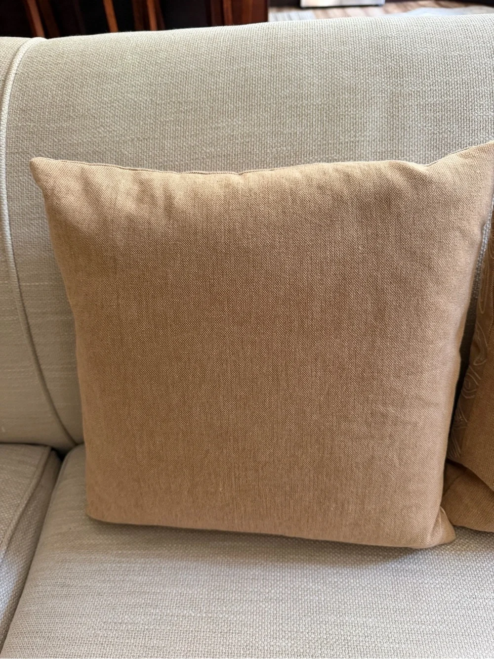 Pair Crate & Barrel Cotton Seychelles Throw Pillows Feather Insert